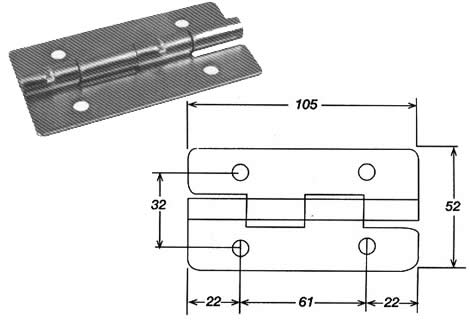 Butt hinge VP300