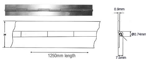 40mm open piano hinge